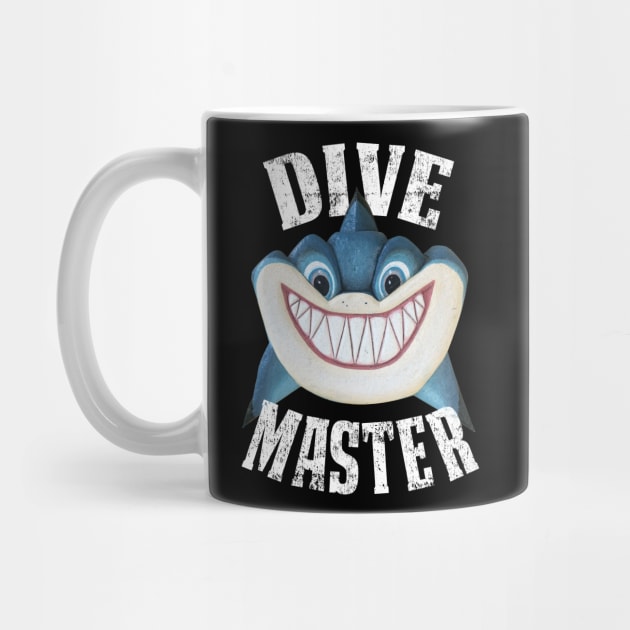 Dive Master Cool Shark With Wide Smile Funny Diving Gift by peter2art